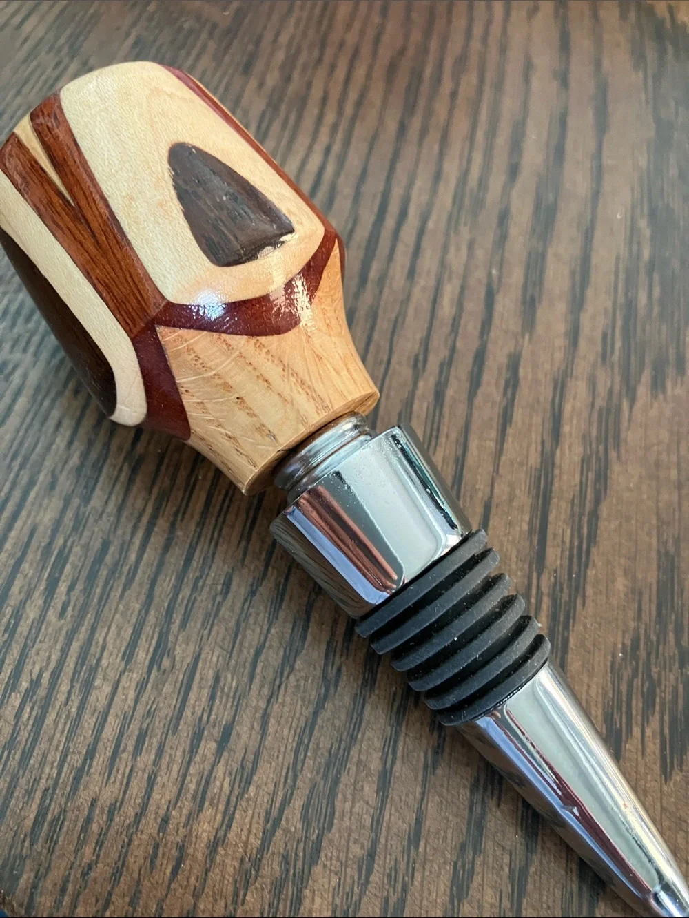 Hand Turned Wood Wine Bottle Stopper